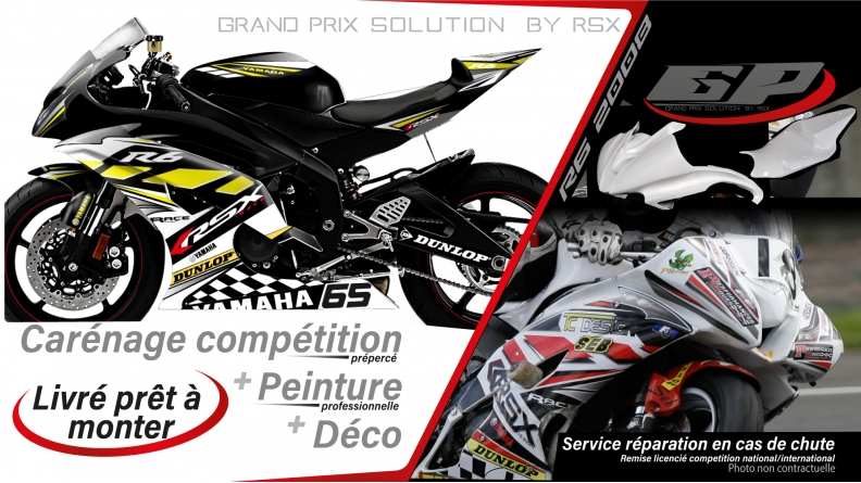 PACK GRAND PRIX YAMAHA R6 2008 et + KLS NOIR