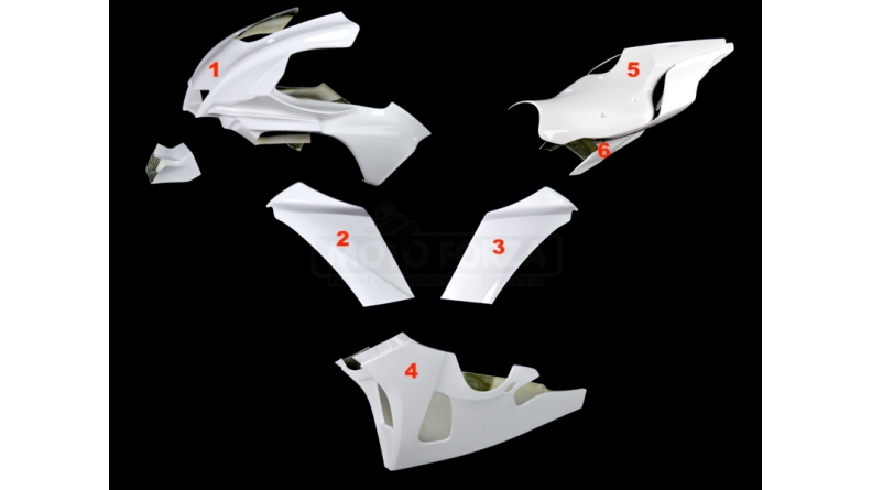 Pack carénage poly racing 6 parties fibre de verre R1 2020-2021