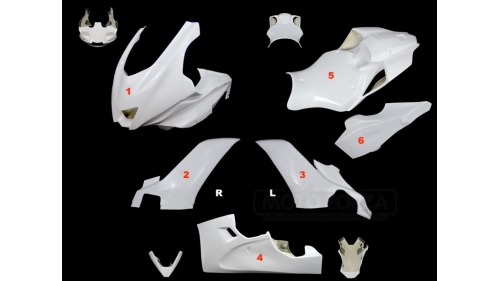 Full poly racing fairing 6 parts R6 fiberglass 2017-2020