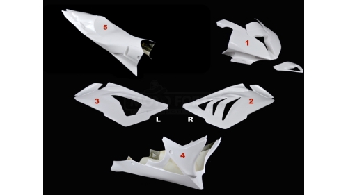 Complete poly fairing 5 parts racing fiberglass MOTOFORZA S1000RR 2012-2014