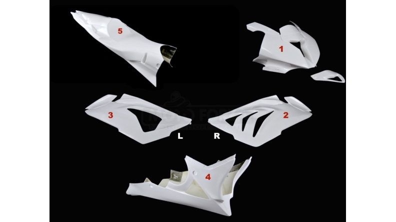 Complete poly fairing 5 parts racing fiberglass MOTOFORZA S1000RR 2012-2014