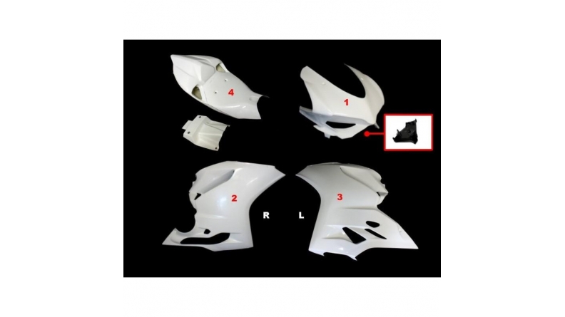 Panigale 899, 1199 4-part fiberglass full poly fairing