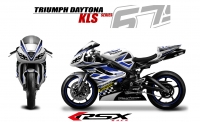 GRAND PRIX PACK TRIUMPH DAYTONA 675 2006-12 KLS WHITE