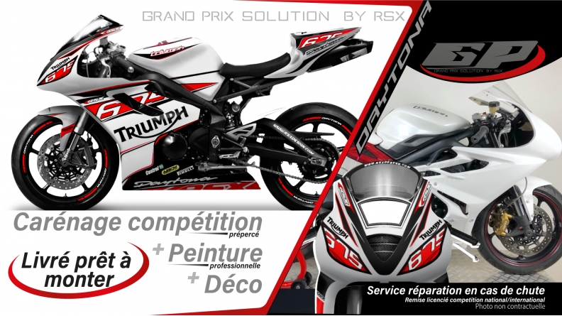 PACK GRAND PRIX TRIUMPH DAYTONA 675 2013 et + RACE BLANC