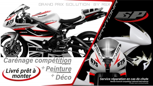PACK GRAND PRIX TRIUMPH DAYTONA 675 2006-12 KLR BLANC