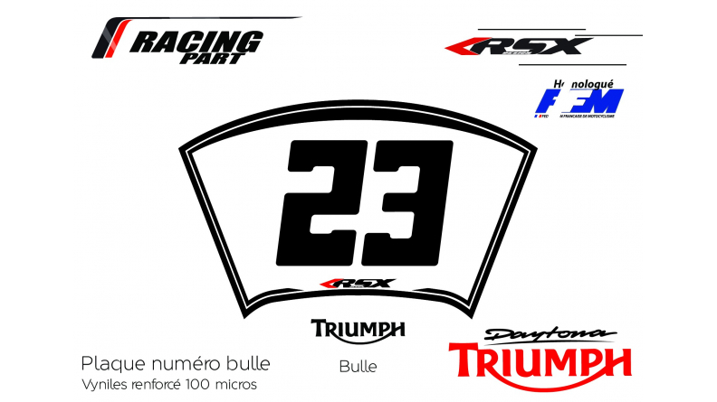 Plaque numéro Triumph 675 Daytona