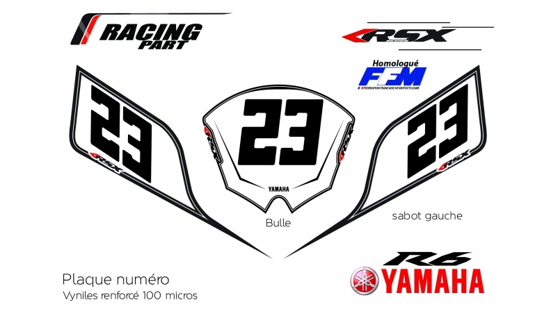 Plaque numéro YAMAHA R6