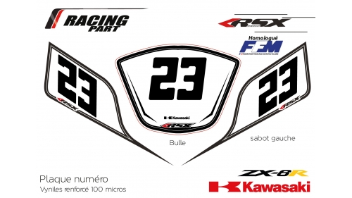 Plaque numéro Kawasaki ZX6R