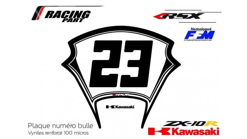 Plaque numéro Kawasaki ZX10R