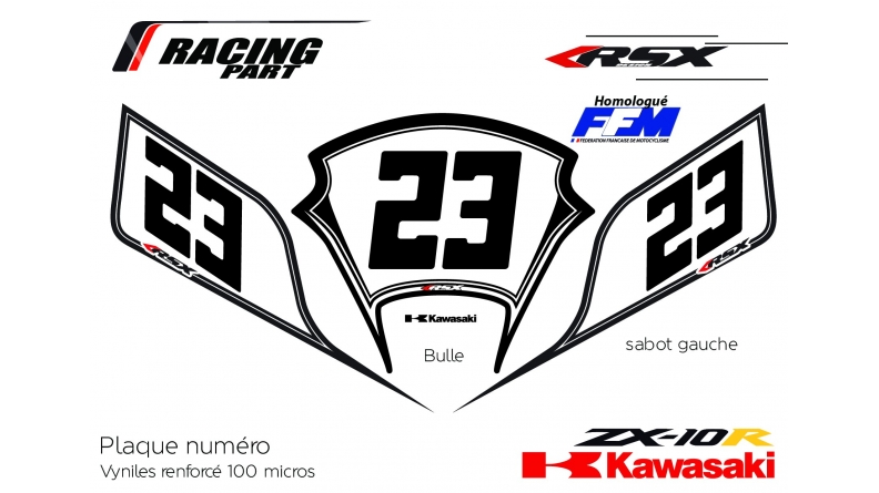 Plaque numéro Kawasaki ZX10R