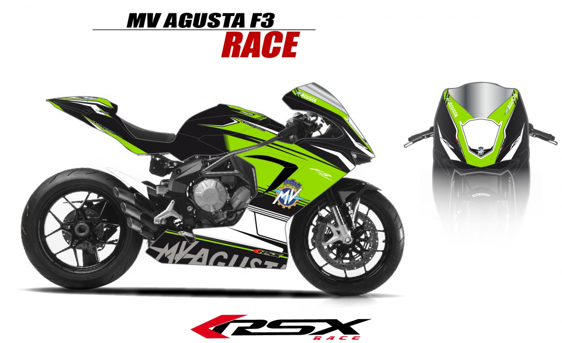 2 x Black MV Agusta moto sticker for fairing decal motorcycle