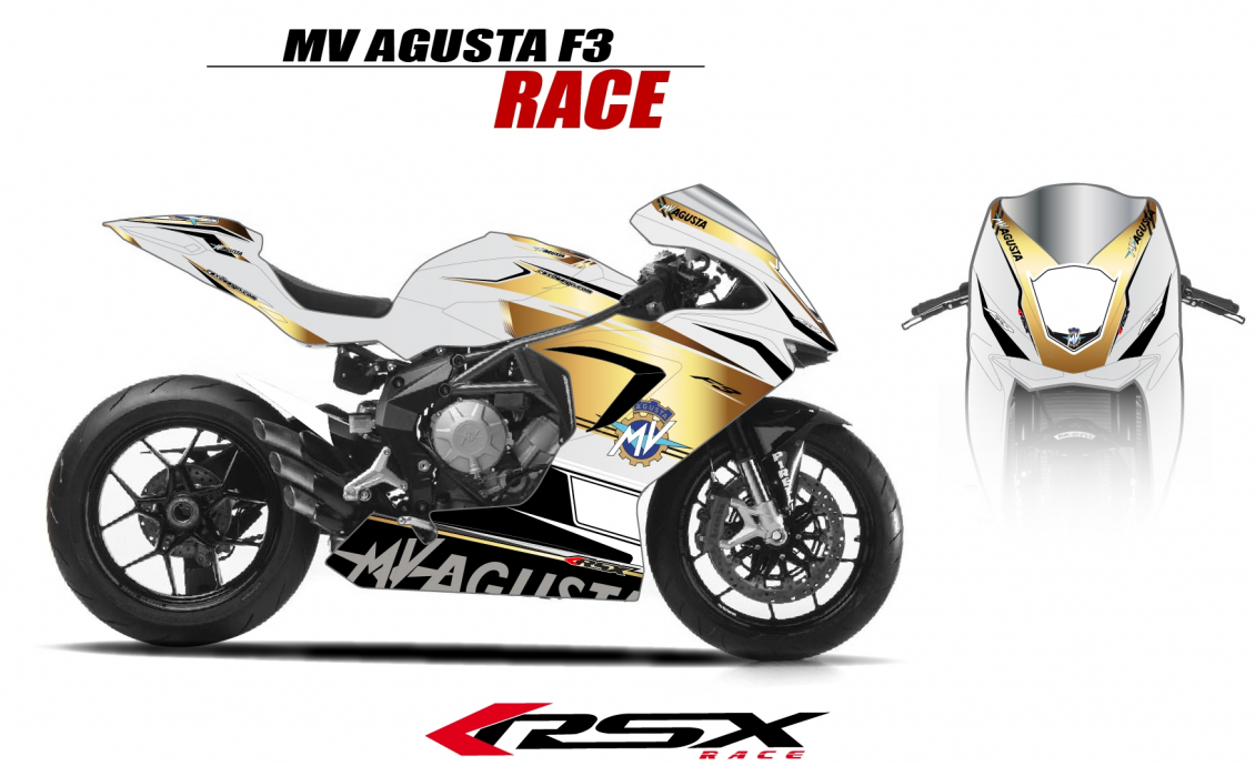 2 x Black MV Agusta moto sticker for fairing decal motorcycle