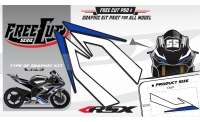 Head fork F1 black Graphic kit