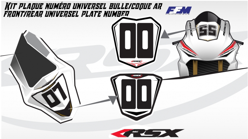 rear seat universel plate number