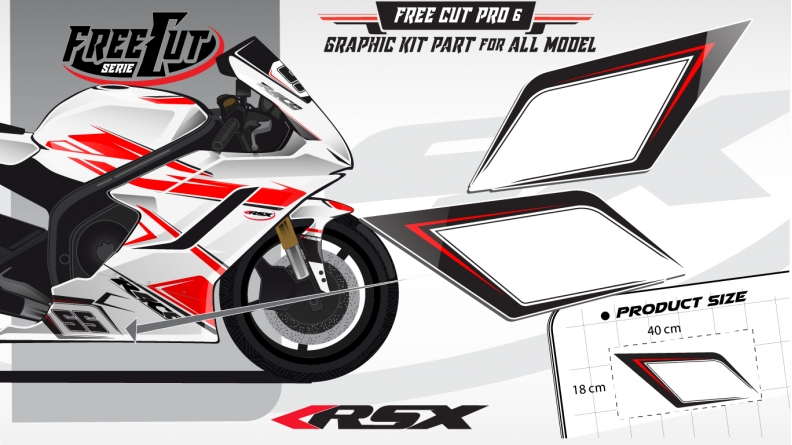 Low fairing F6 white Graphic kit