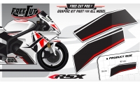 Low fairing F6 white Graphic kit