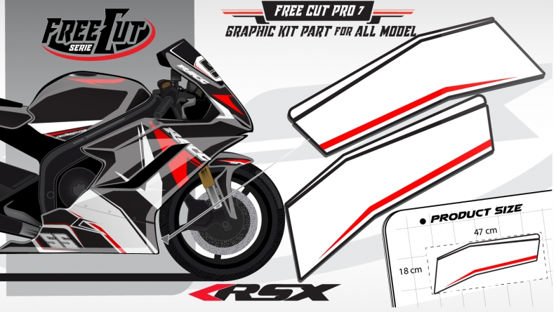 Low fairing F6 black Graphic kit