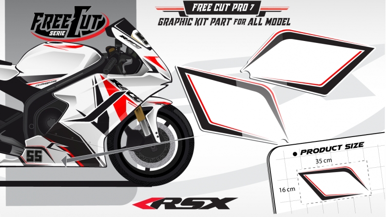 Low fairing F7 white Graphic kit